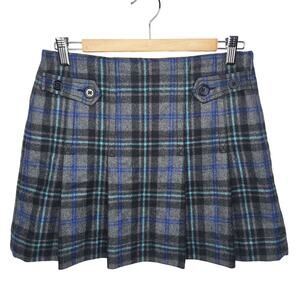 Vintage Y2K Gap Pleated Plaid Mini Skirt 4 Academia Wool Blend Schoolgirl Preppy